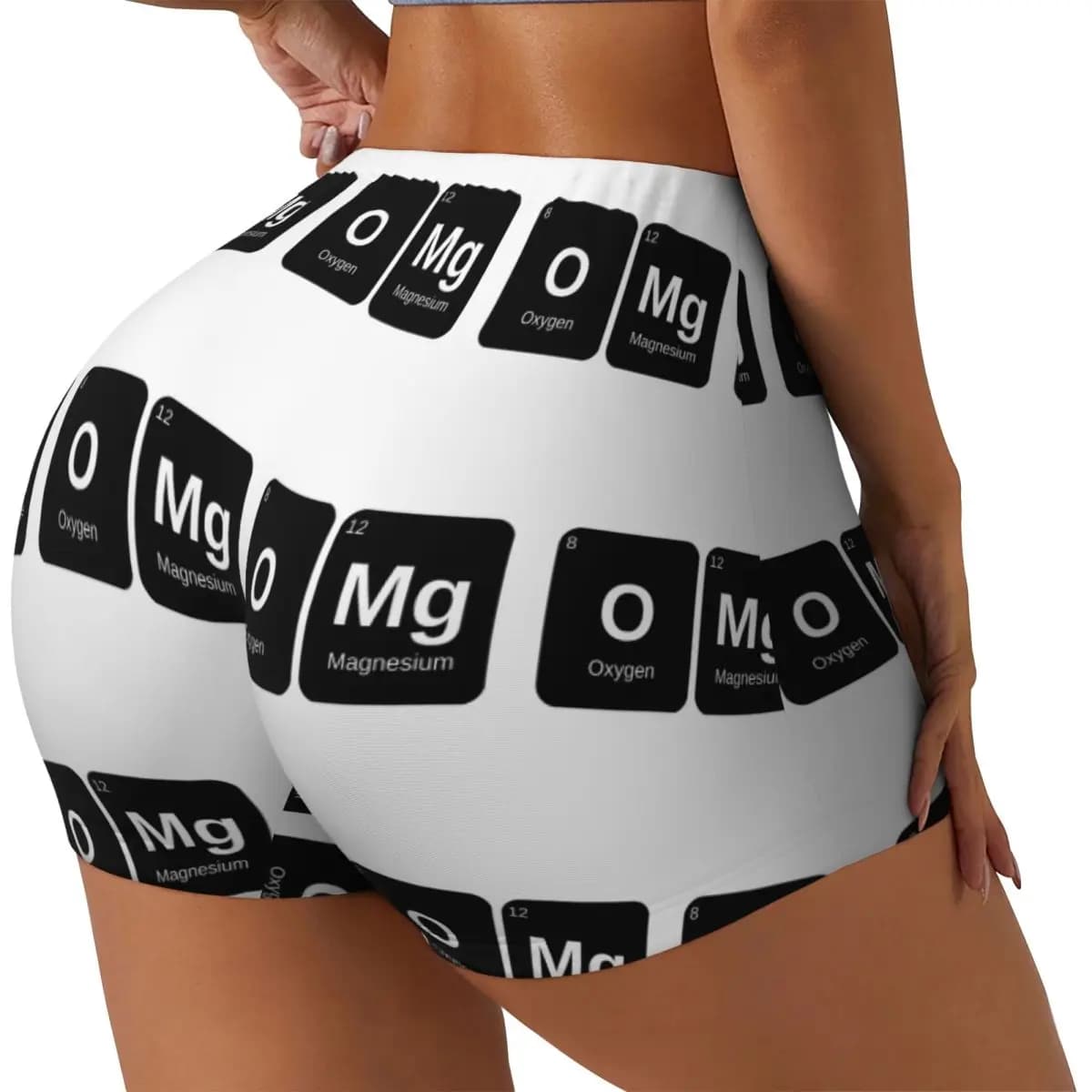 Pantaloncini da corsa per allenamento in palestra da donna con tavola periodica OMG personalizzata Pantaloncini da yoga per motociclisti da pallavolo atletico