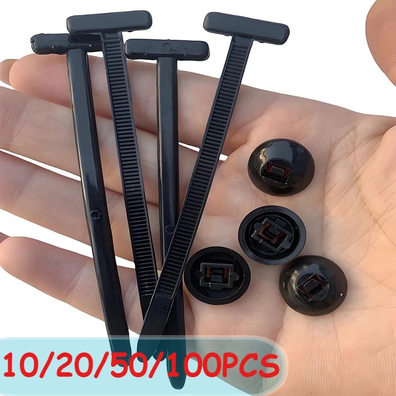 10-100 pz Nylon Universale Fascetta Fibbia Heavy Duty Autobloccante Zip Fascette Supporto Spille Elementi di Fissaggio Corpo Auto Resistente ai raggi UV Zipties