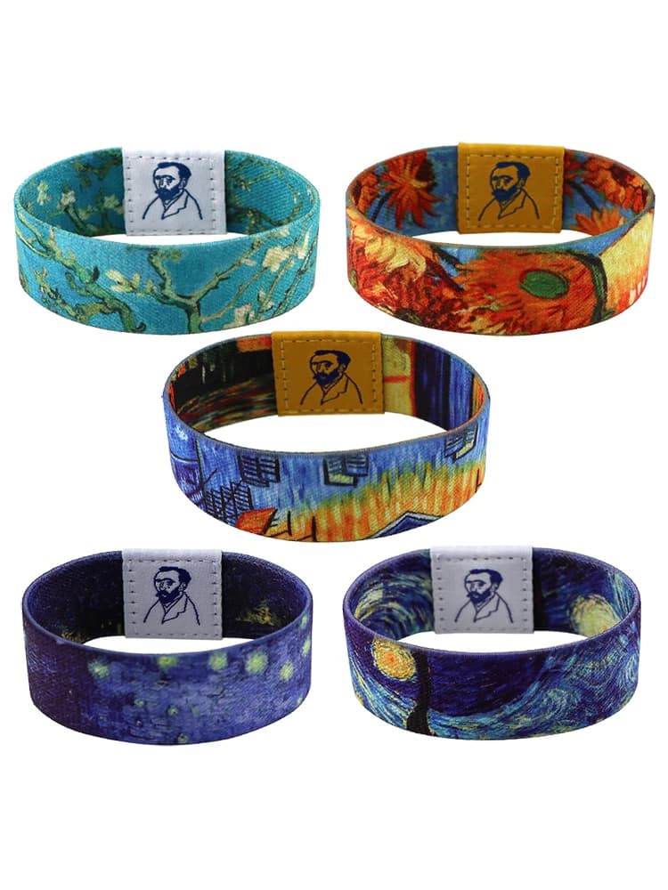 Classic Van Gogh stili di pittura braccialetti a fascia larga bracciale uomo donna bracciale elasticizzato accessori moda regali