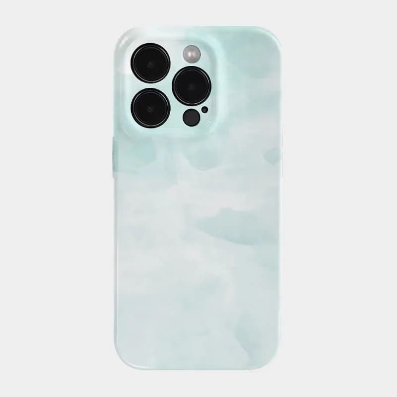 Ins Korean Wave Green Ocean Case for IPHONE 17 16ProMax 15 14 13 12 11 PRO 16Plus Acrylic TPU Two in One Magnetic Phone Cases