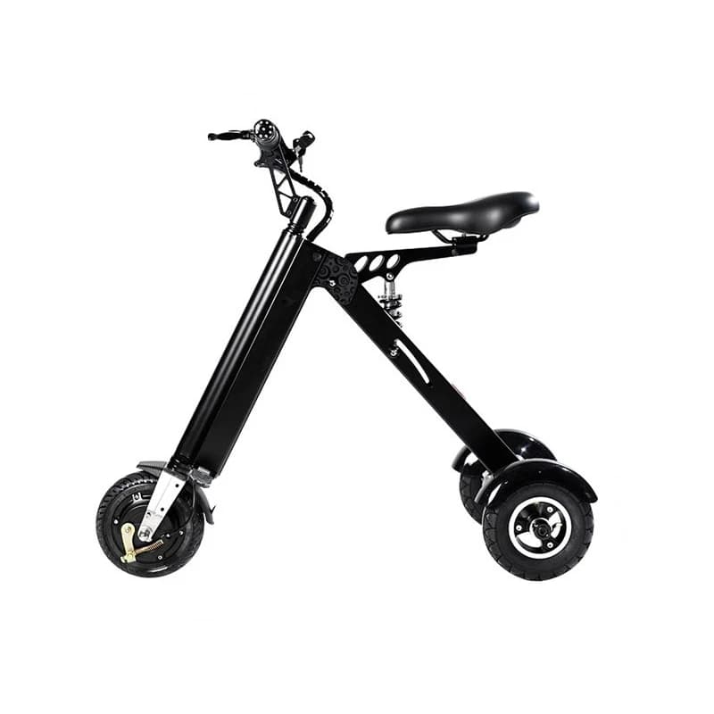 Bici elettrica pieghevole ultraleggera, bici con batteria al litio per adulti, piccola bici elettrica portatile a tre ruote