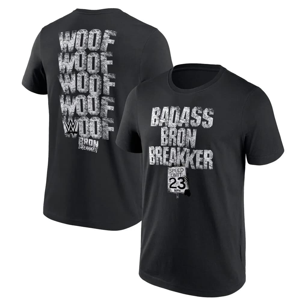 T-shirt Bron Breakker Badass 2026, estiva, da uomo e da donna, di lusso, alla moda, casual, in puro cotone, oversize, streetwear, Y2K