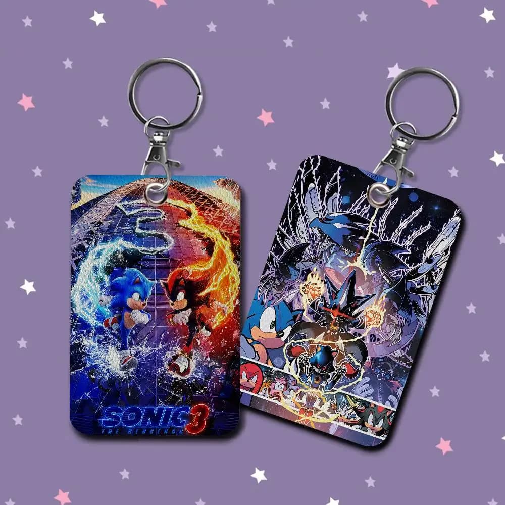 Portachiavi e Porta Carte Supersonic-S-Sonic-Game Classic Movie, Anelli Portachiavi per Carte di Credito, ID, Biglietti Autobus e Bancomat