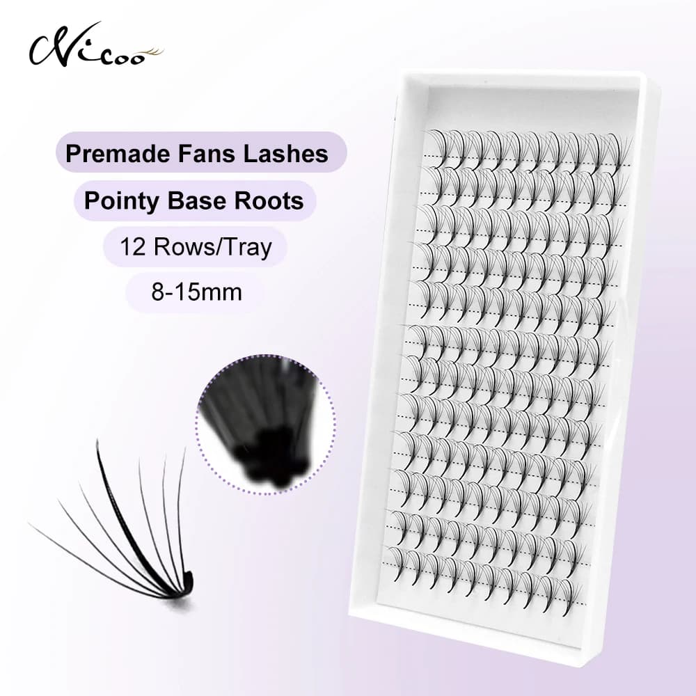 NICOO Wispy Premade Volume Fans extension ciglia Easy Fan Cluster ciglia individuali Base a punta ciglia Volume russo