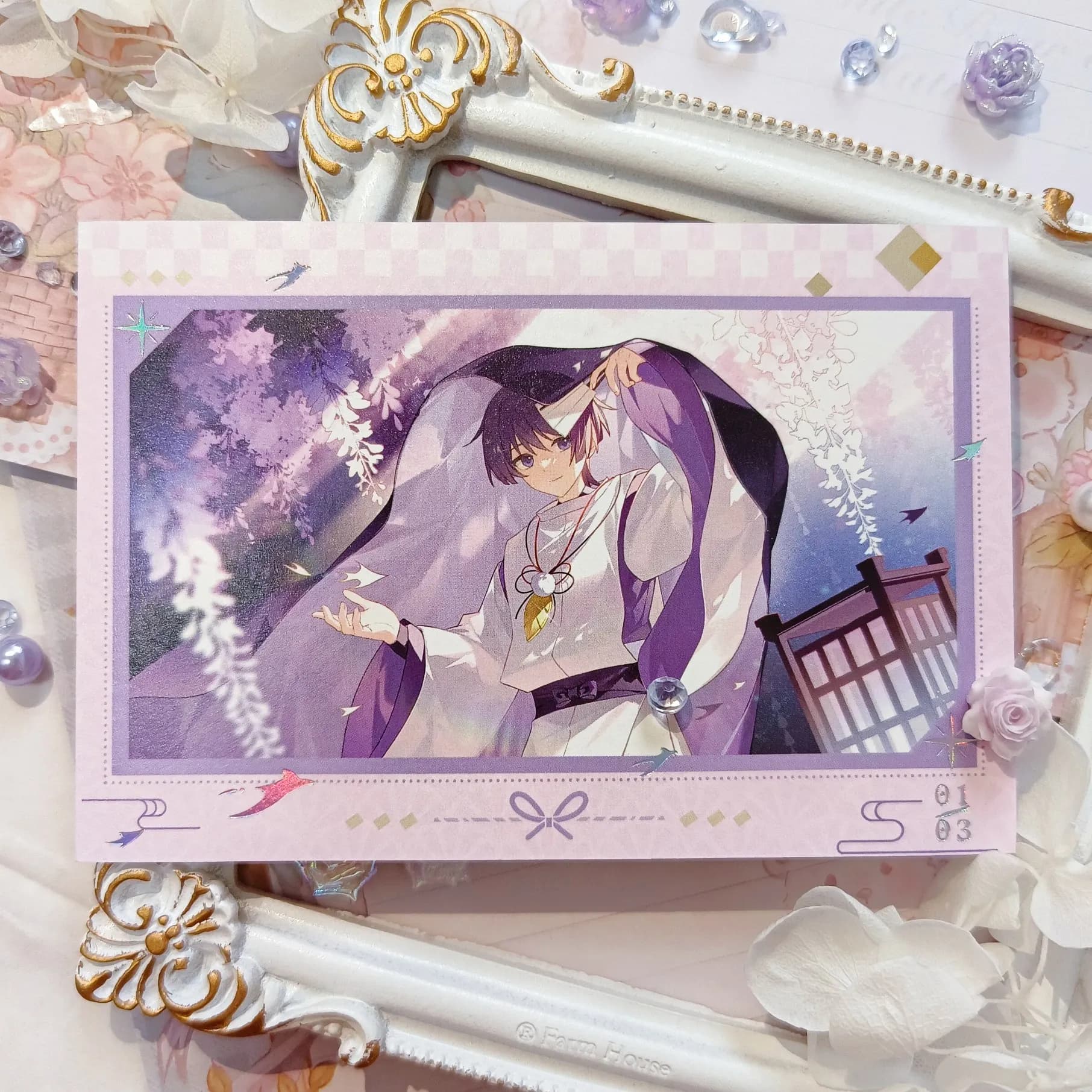 Prevendita Genshin Impact Wanderer Cosplay Anime Game Cartoon Double Flash Badge Flowing Sand Mahjong Cartolina Regalo di Natale
