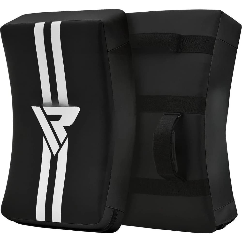 Large 60 cm curved Muay Thai Kick Shield toe pad with handles for MMA karate boxing TKD training