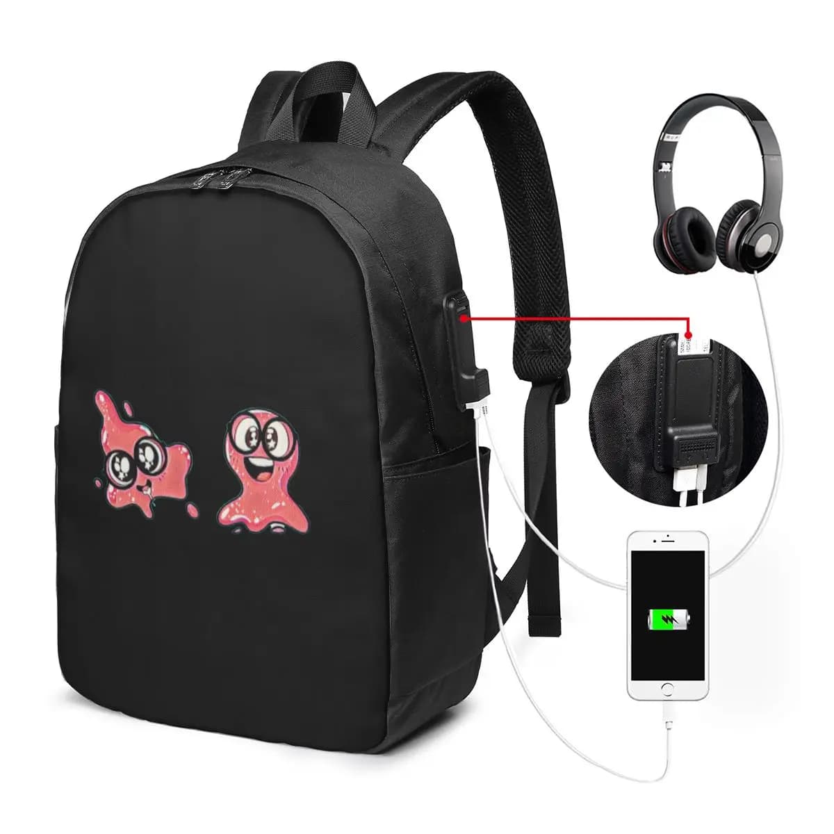 Zaino Super Slick Slime Sam, Borsa da Viaggio per Notebook, Borsa per Computer, Borsa Scolastica per Studenti Universitari, Borsa a Tracolla per Laptop per Uomini e Donne