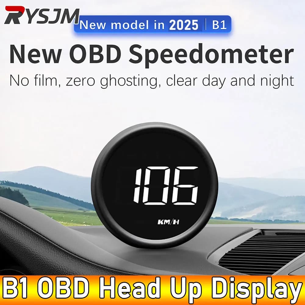 AD B1 Head Up Display OBD2 HUD Speedometer Car Projector Alarm EOBD Auto Fuel Consumption Volt Meter Water Temperature Gauge