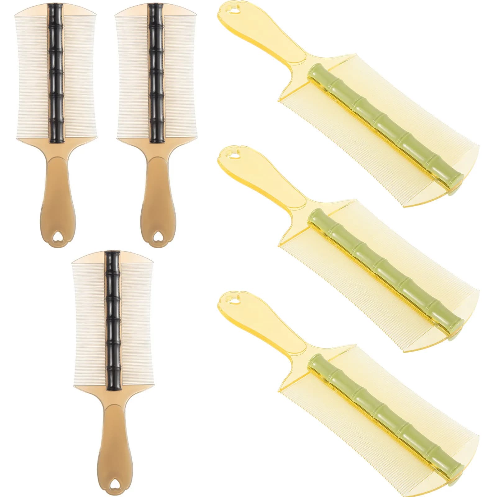 Set di 6 Pettini Antiforfora a Denti Fini, Doppio Lato, Manico Lungo, per Adulti, Bambini e Animali Domestici