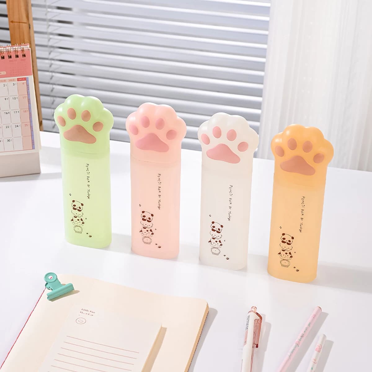 1 astuccio per matite con zampa di gatto carino, astuccio per cancelleria per studenti, può sopportare una scatola di immagazzinaggio portatile di grande capacità
