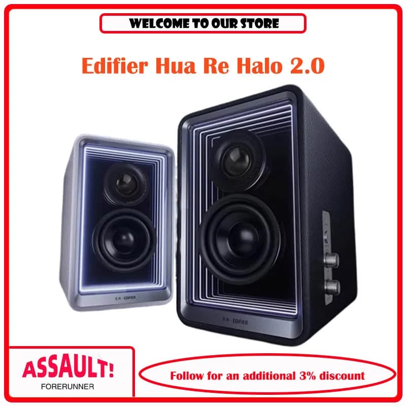 EDIFIER Spend Again Halo 2.0 Abyss Mirror Monitor Speaker Desktop Bluetooth Desk Stand Audio Bassi Potenti Flagship Store
