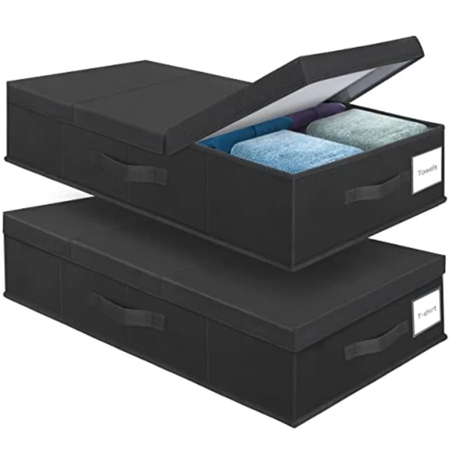 Sublet storage containers with lid, set of 2, large folding organizers with handle