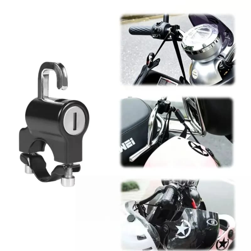 Universal Helmet Lock For Motorcycle Scooter E-Bike Bicycle Anti Theft Handlebar Mounted All Metal Waterproof Rustproof