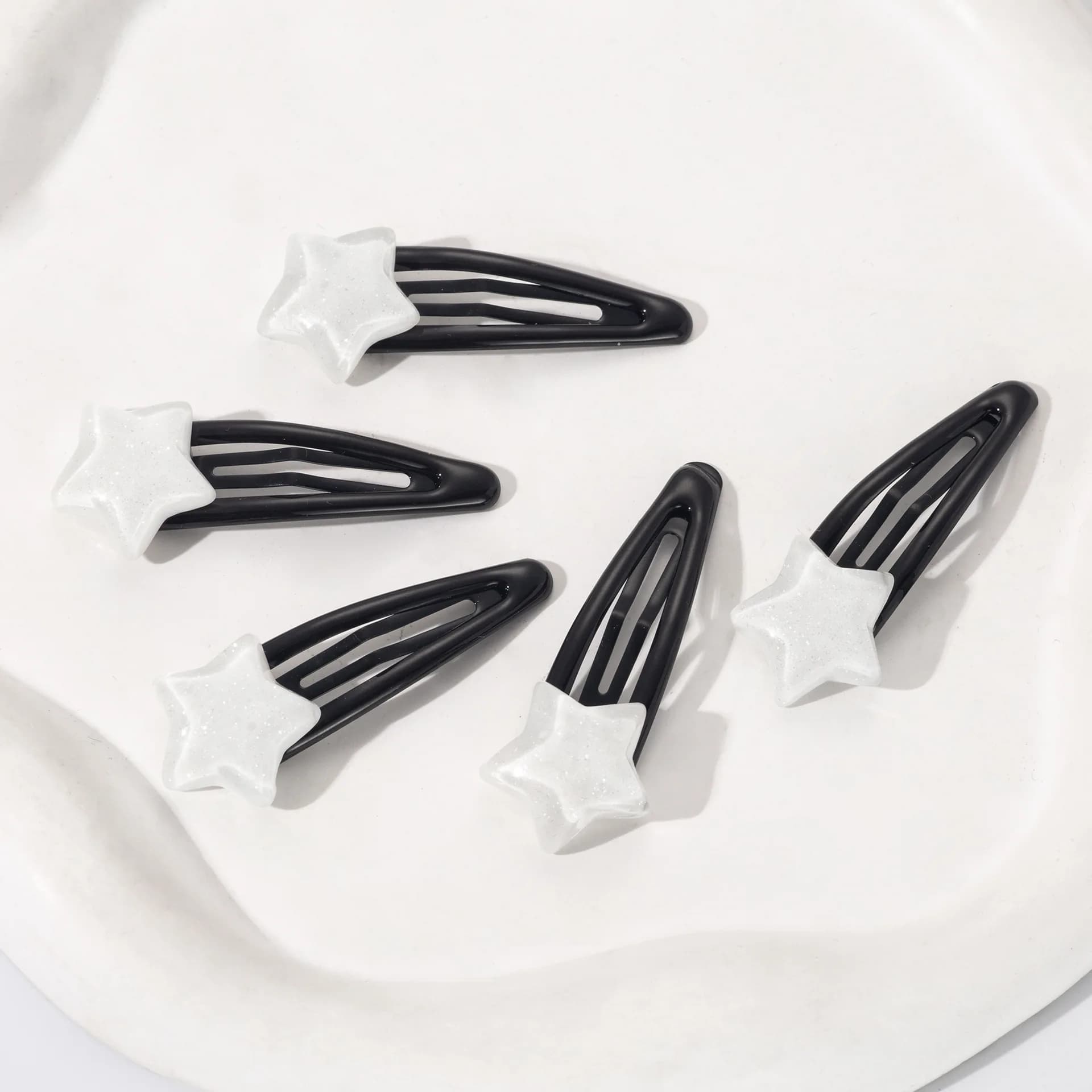 Hair Clips For Women Girls Star Shaped Glitter Hairpins Transparent Summer Style Fashion Bangs Side Clip