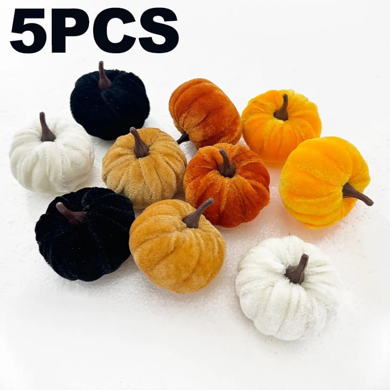 5 pcs Halloween Pumpkin Set 5 cm Artificial Pumpkin Decoration Halloween Pumpkin Party Foam Ornament Table Decorations Halloween