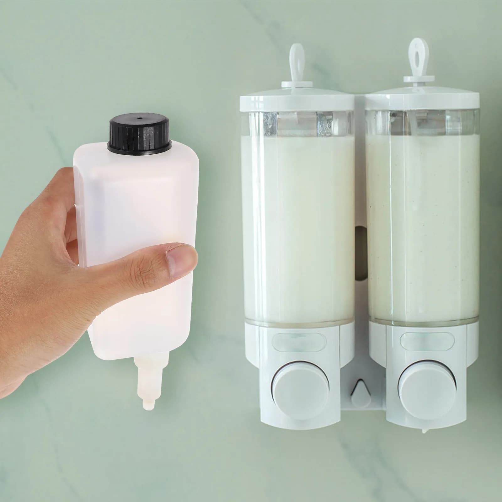 Set di 3 parti per dispenser di sapone, testine in gomma siliconica, facili da installare, ricambio per contenitore di sapone da appendere alla parete, cucina, bagno