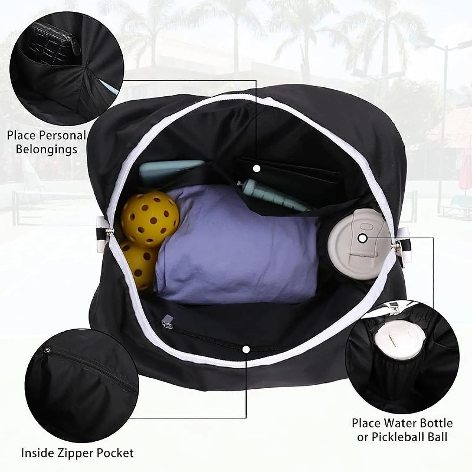 Pickleball bag, Tennis bag with shoulder strap, Racket bag