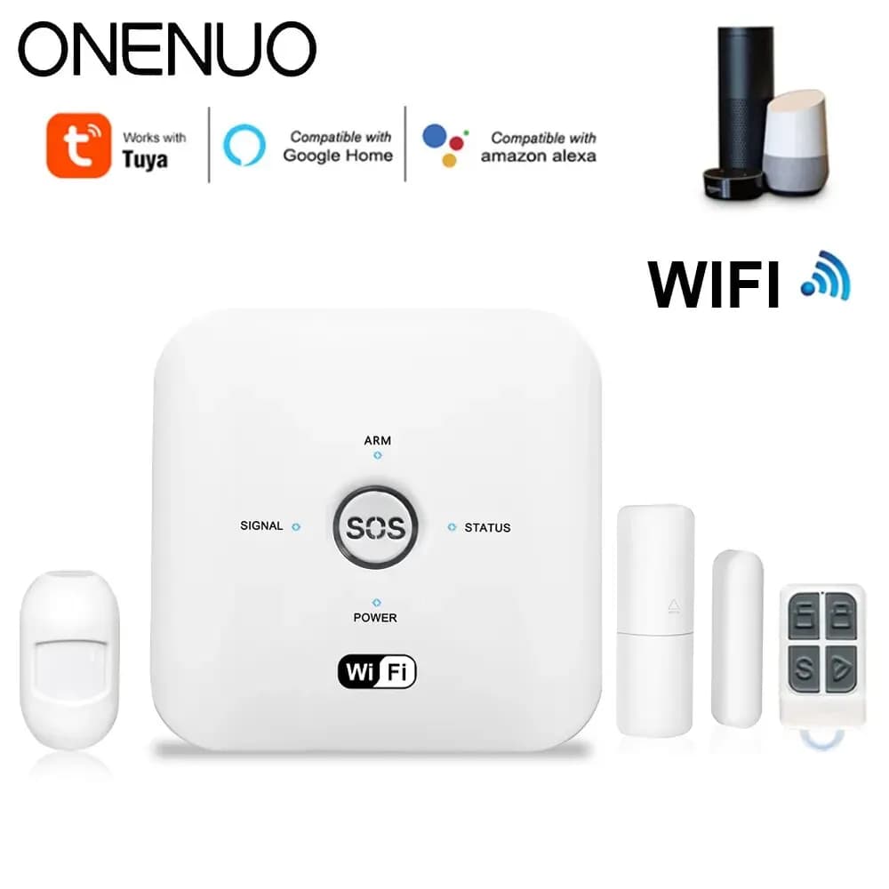 ONENUO sistema di allarme WiFi antifurto intelligente per la sicurezza domestica sensore di movimento e porta Tuya Smart App Control sistema di allarme 80dB