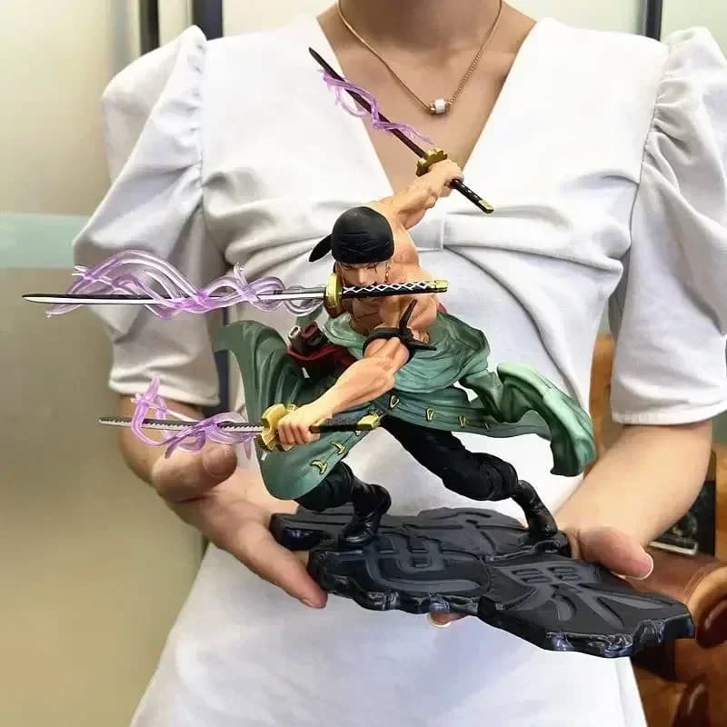 Anime One Piece Three World Zoro Figures Pop Three-Knife Flow Anime Model Birthday Present Ornaments giocattoli da collezione