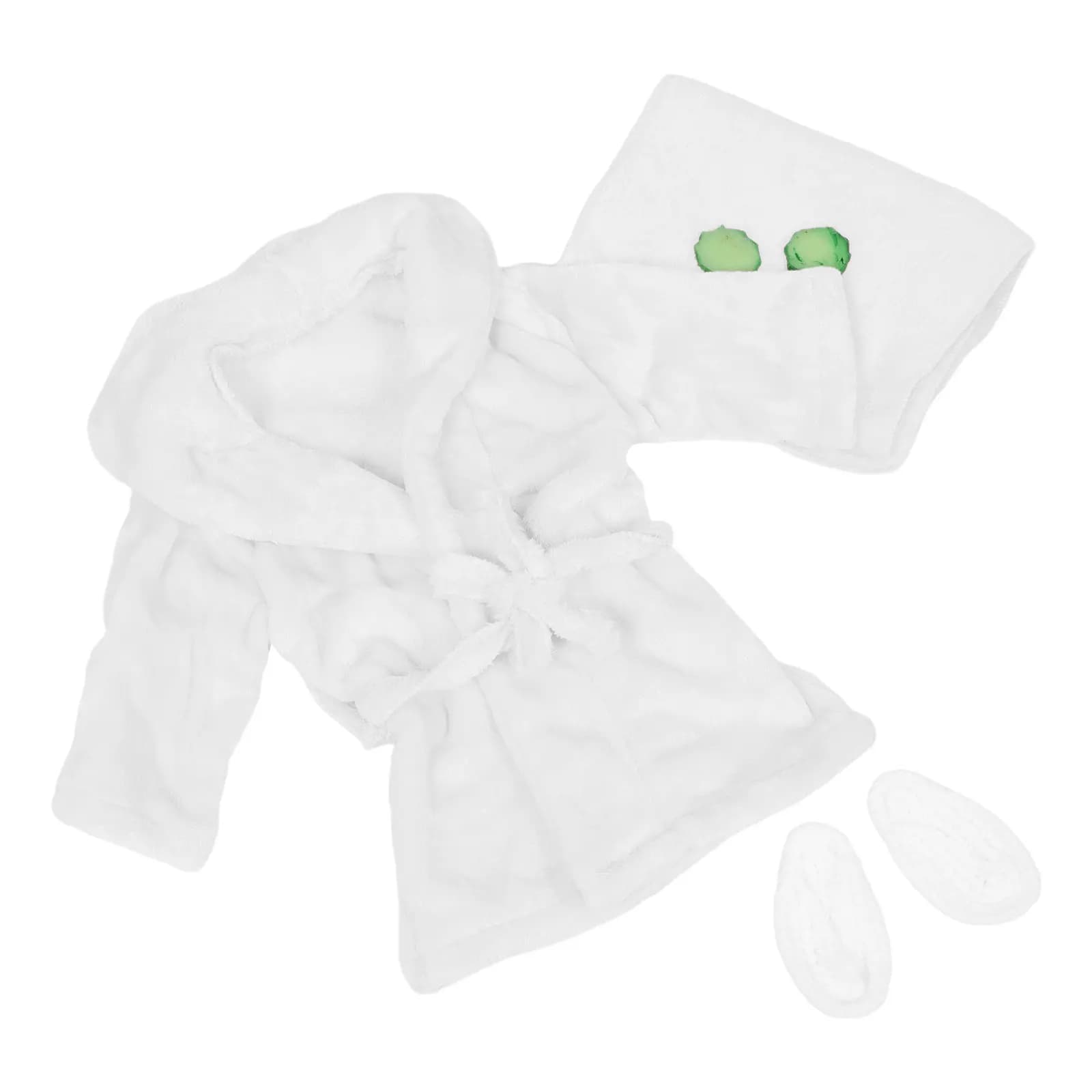 1Set Newborn Photography Bathrobe Girl Coral Fleece Bath Towel Infant Robe Adjustable Waistband Photoshoot
