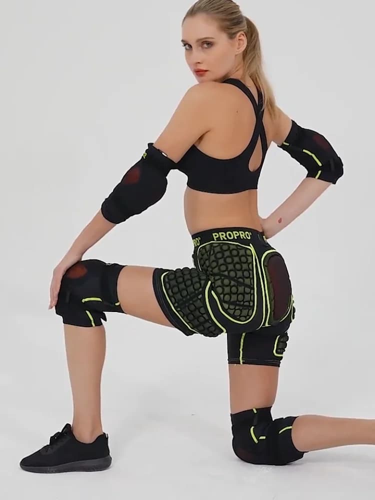 PROPRO Nuova Versione Migliorata Protezioni Ginocchia e Fianchi per Sci, Attrezzatura Protettiva per Pattinaggio Outdoor, Pantaloncini Imbottiti Regolabili per Sci