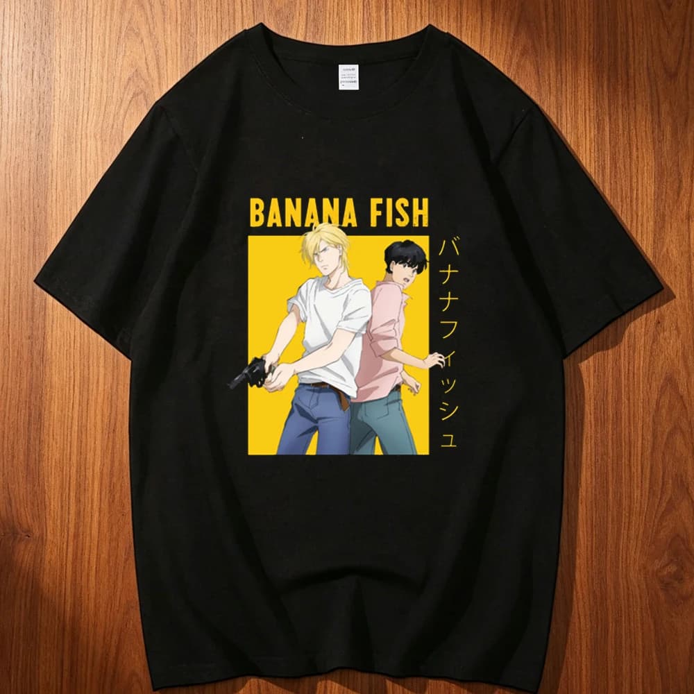 Banana Fish cotton t-shirt men Pop Culture korean clothes t-shirt Grunge Psychedelic Trendy Colorful korean clothes Retro