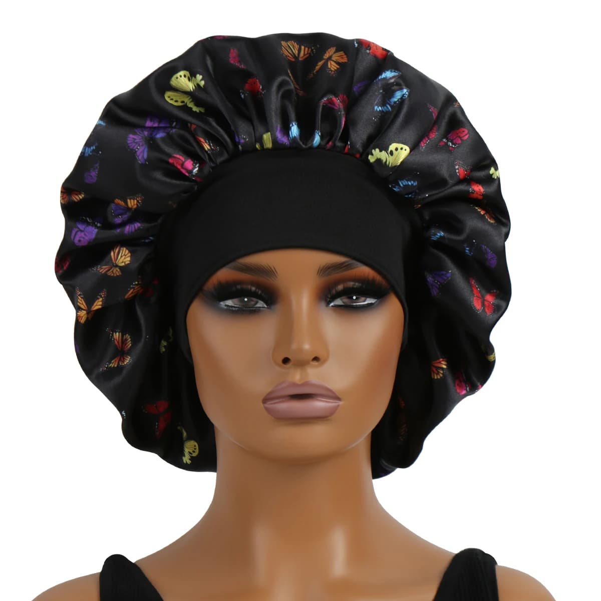 Cappello da Notte Unisex in Raso di Seta con Elastico, Comodo Copricapo per Dormire, Copertura Liscia per Capelli, Senza Profumo, Uso Quotidiano, Accessorio da Bagno
