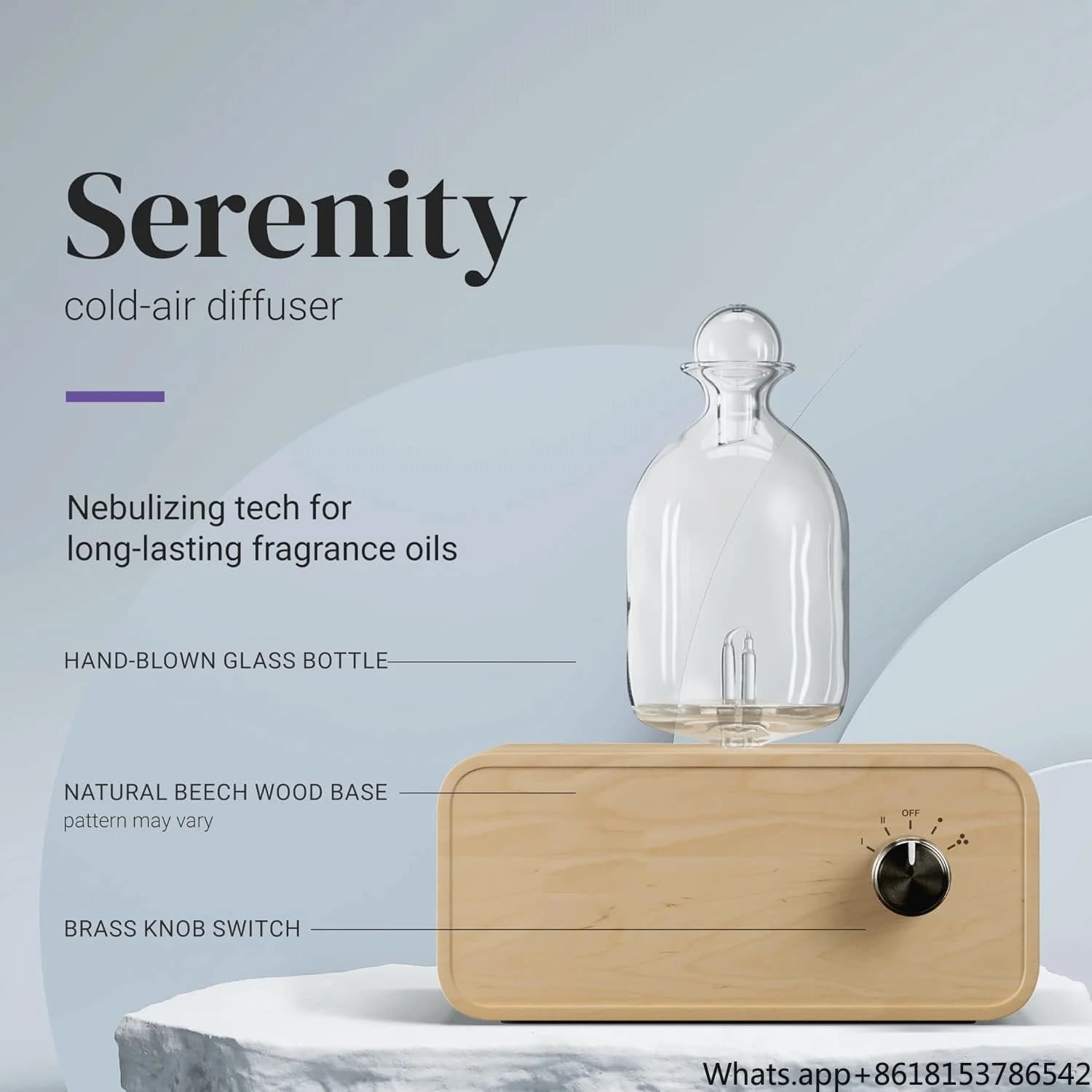 Nebulizing Essential Oil Diffusers For Aromatherapy - Battery Operated Diffuser Wood & Glass Oil Diffuser For Home Office