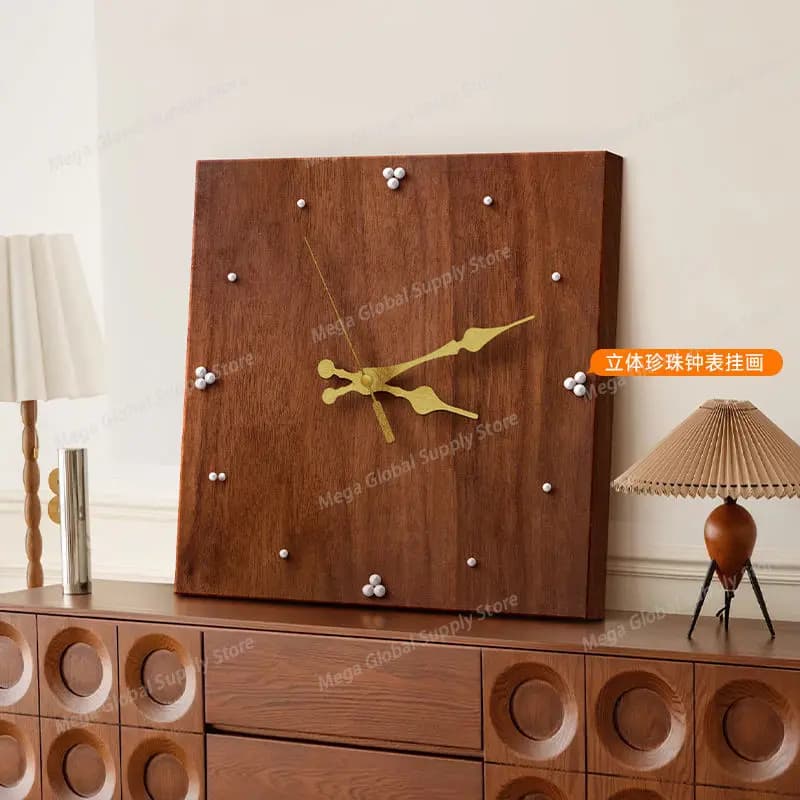 The desktop, pearl clock, pendulum painting, retro dining room, high-end feel, wall clock, grand living room, creative clock