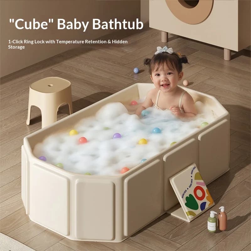 Vasca da bagno grande per bambini da 0 a 5 anni Vasca pieghevole per bambini Sit Lie Down Lavabo da bagno per neonato all-in-one Mantieni calde le vasche per bambini