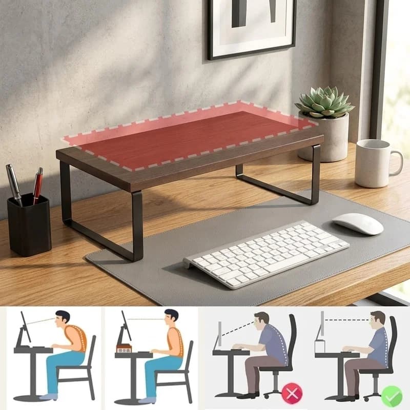Computer Monitor Stand Riser with Storage Rack Desktop Organizer Elevated Monitor Base Home Office Desk Accessories