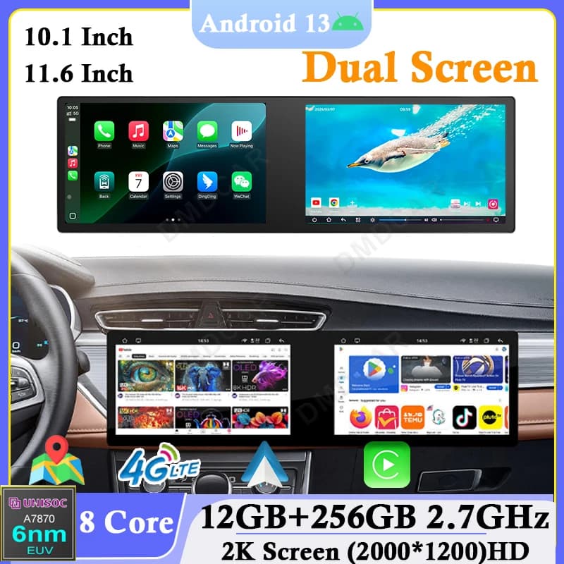 20 "23" Doppio Schermo Android 13 Auto Multimedia Lettore DVD Radio per Toyota Corolla Prado Nissan Mazda GPS Navi Carplay Auto