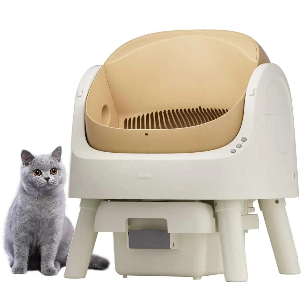 PETPIVOT Smart Automatic Cat Litter Box Self Cleaning Open Top Design App Control Odor Control Large Capacity For Multiple Cats