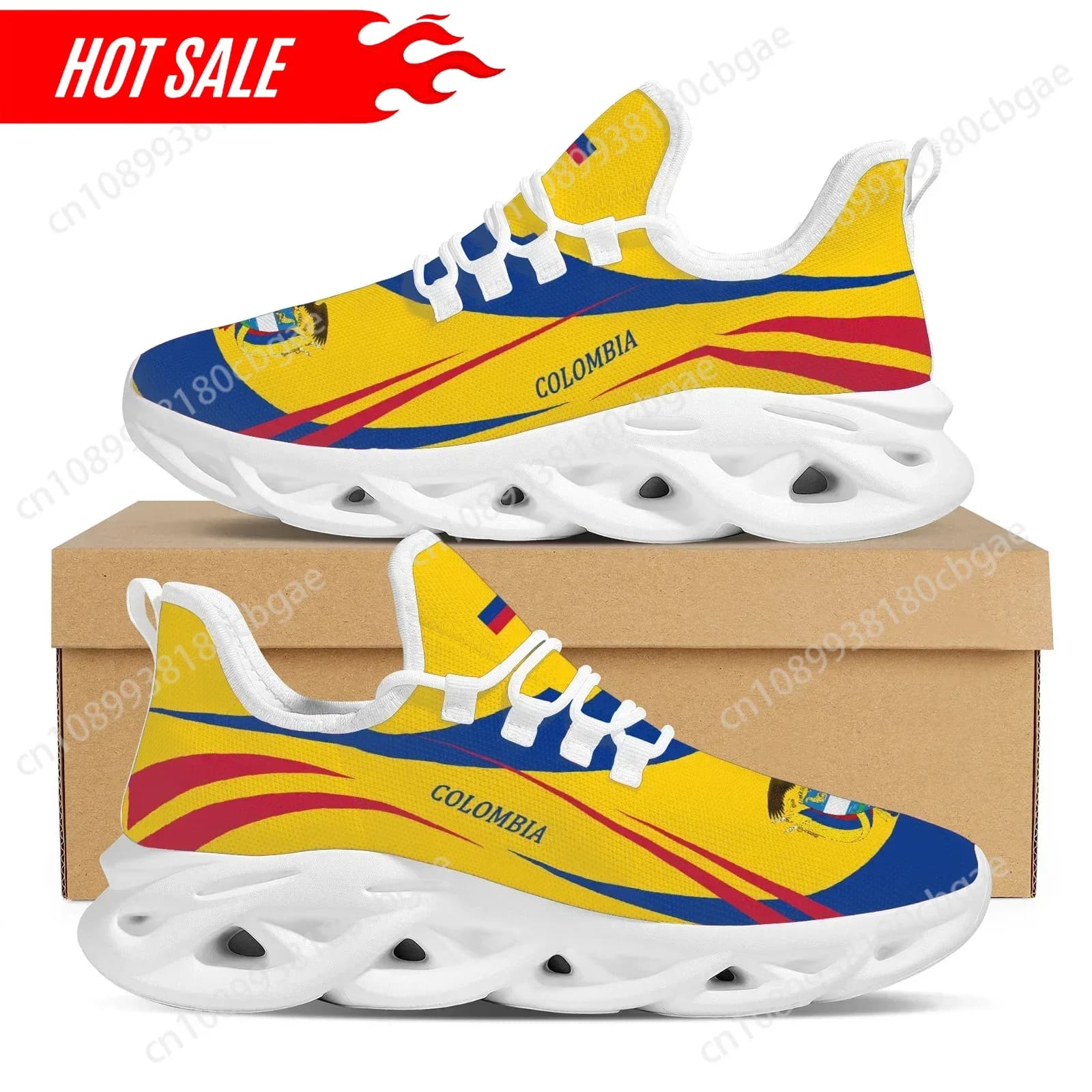Breathable gymnastics shoes with flag design Cuban Colombian Shoes with non-slip stringed plateaus Fashionable volcanic shoes for students with 3D print