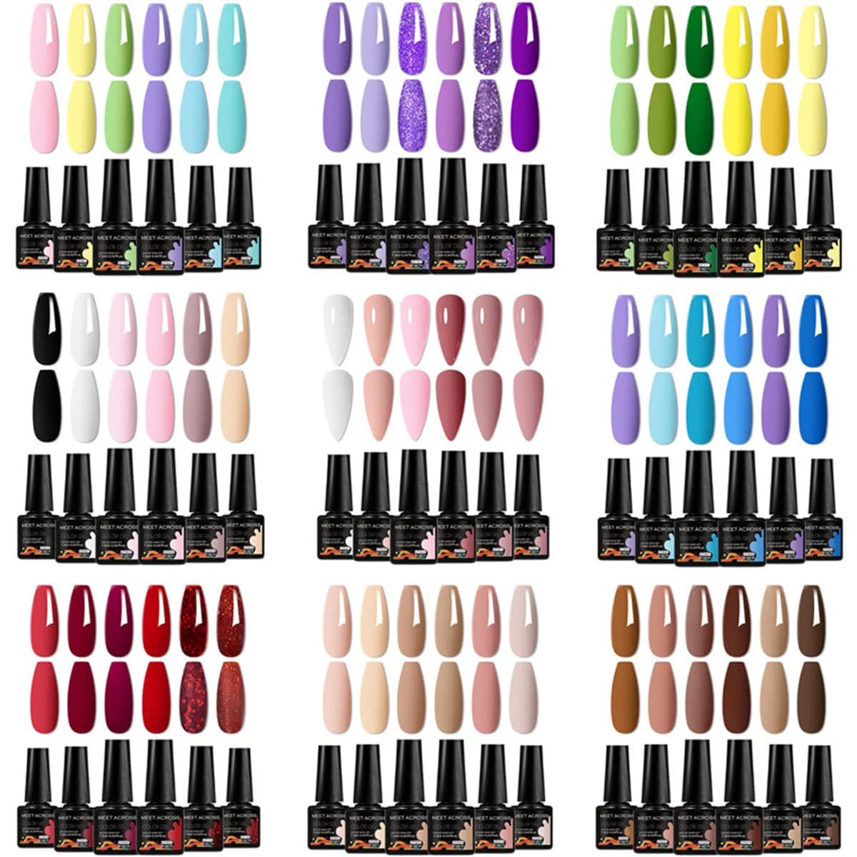 6 pezzi set di smalti per unghie gel HEMA semipermanenti Soak Off smalto gel UV decorazione per unghie manicure estiva forniture per unghie fai da te