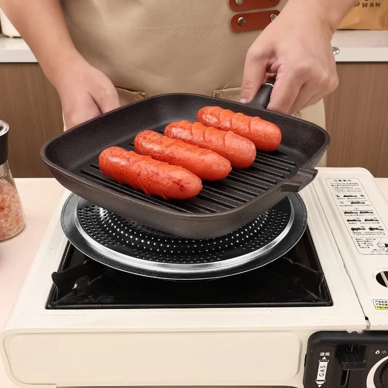 1Pc Stainless Steel Pot Rack Thermal Conductive Kitchen Storage Rack Thickened Round Tube Double-layer Household Pot Mat Special for Storing Frying Pans