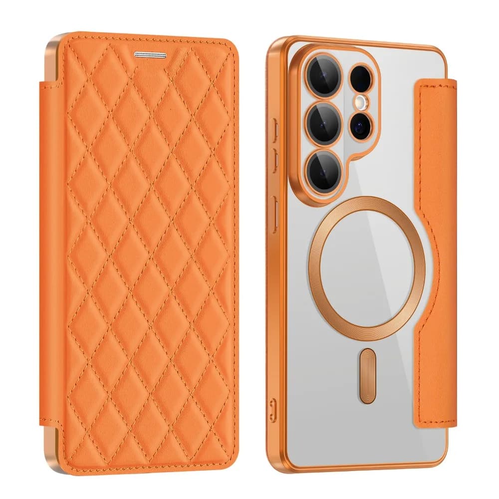 Custodia a Portafoglio Magnetica in Pelle PU con Slot per Carte per Samsung Galaxy S26 Ultra S25 Edge S24 S23 FE S22 Plus, Compatibile con MagSafe