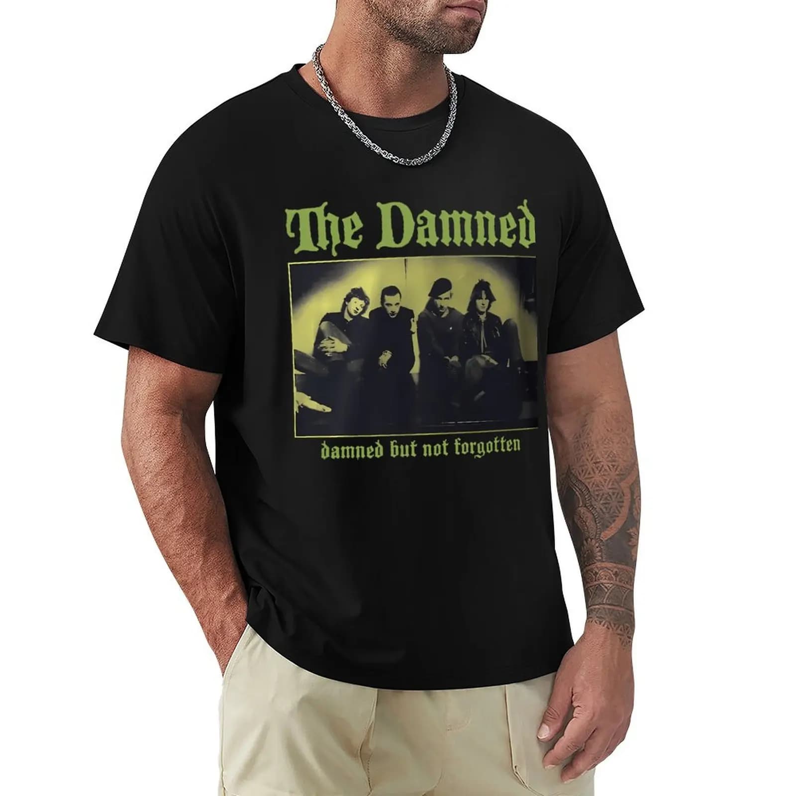 T-shirt con logo Vintage Music Classic Tour Band Albums, maglietta casual resistente alle macchie