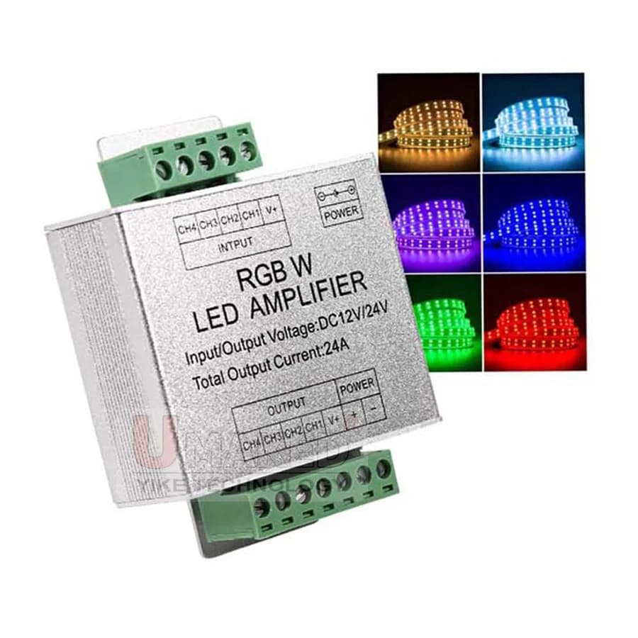1pc Aluminum 12A/24A/30A LED Amplifier DC5V 12V 24V RGB/RGBW Strip Light Controller 5050/2835 Lamp Tape Power Repeater Console