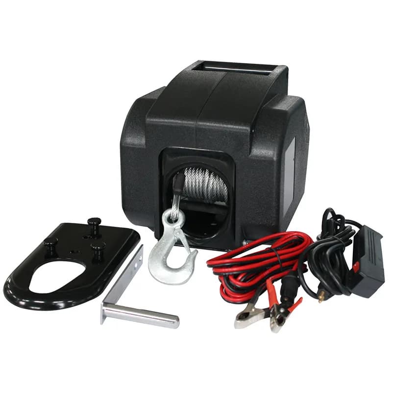 Marine electric winch, remote control optional 3500 pounds with nylon rope, for sea water