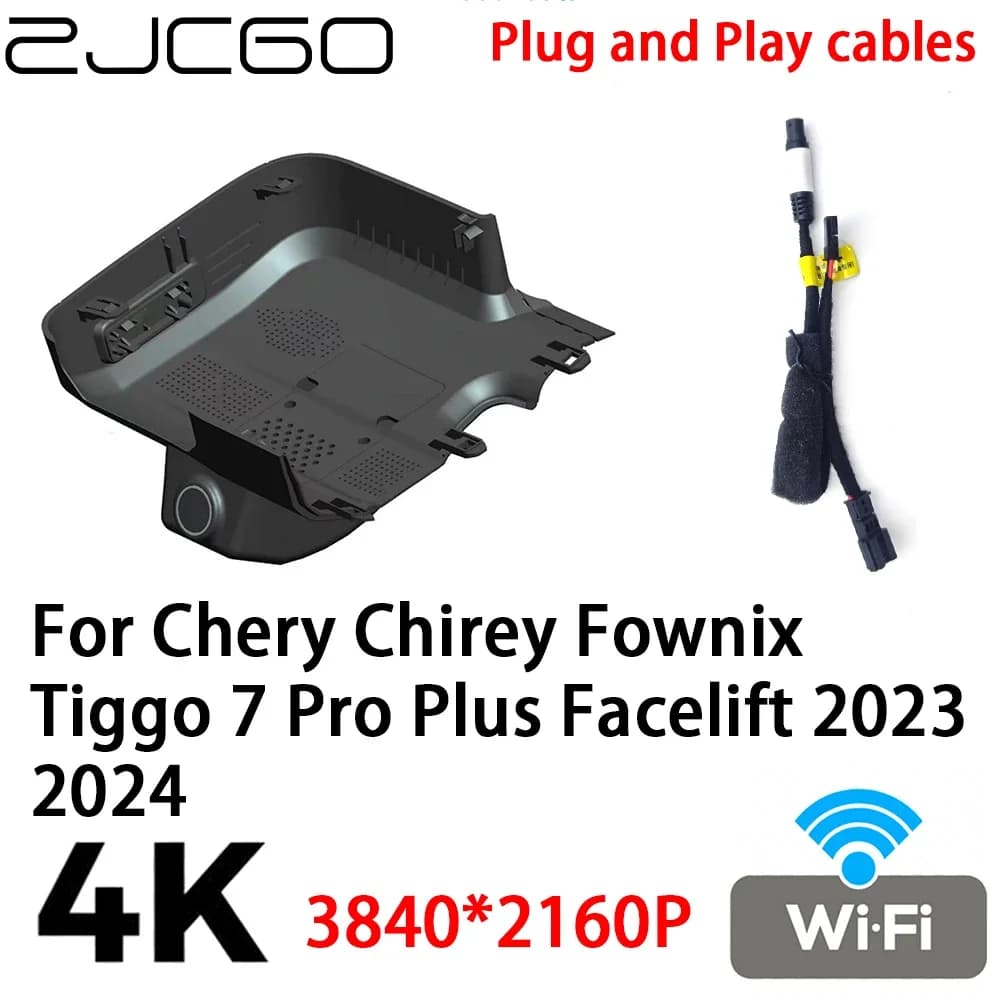ZJCGO 4K 2160P DVR for Car Dash Cam Plug and Play Video for Chery Chirey Fownix Tiggo 7 Pro Plus Facelift 2023 2024