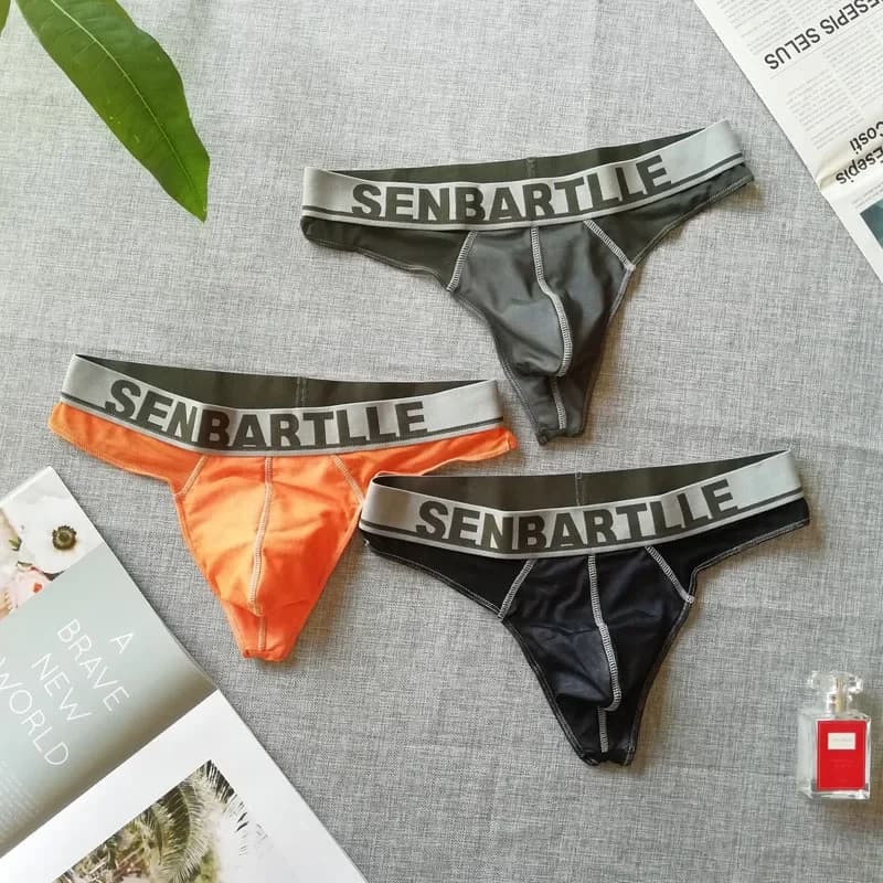 3PCS Biancheria Intima Degli Uomini Perizoma G-Strings Vita Bassa Rigonfiamento Pouch Elastico Hip Lifting Mutande T-Back Biancheria Intima Sissy Lingerie per Gli Uomini