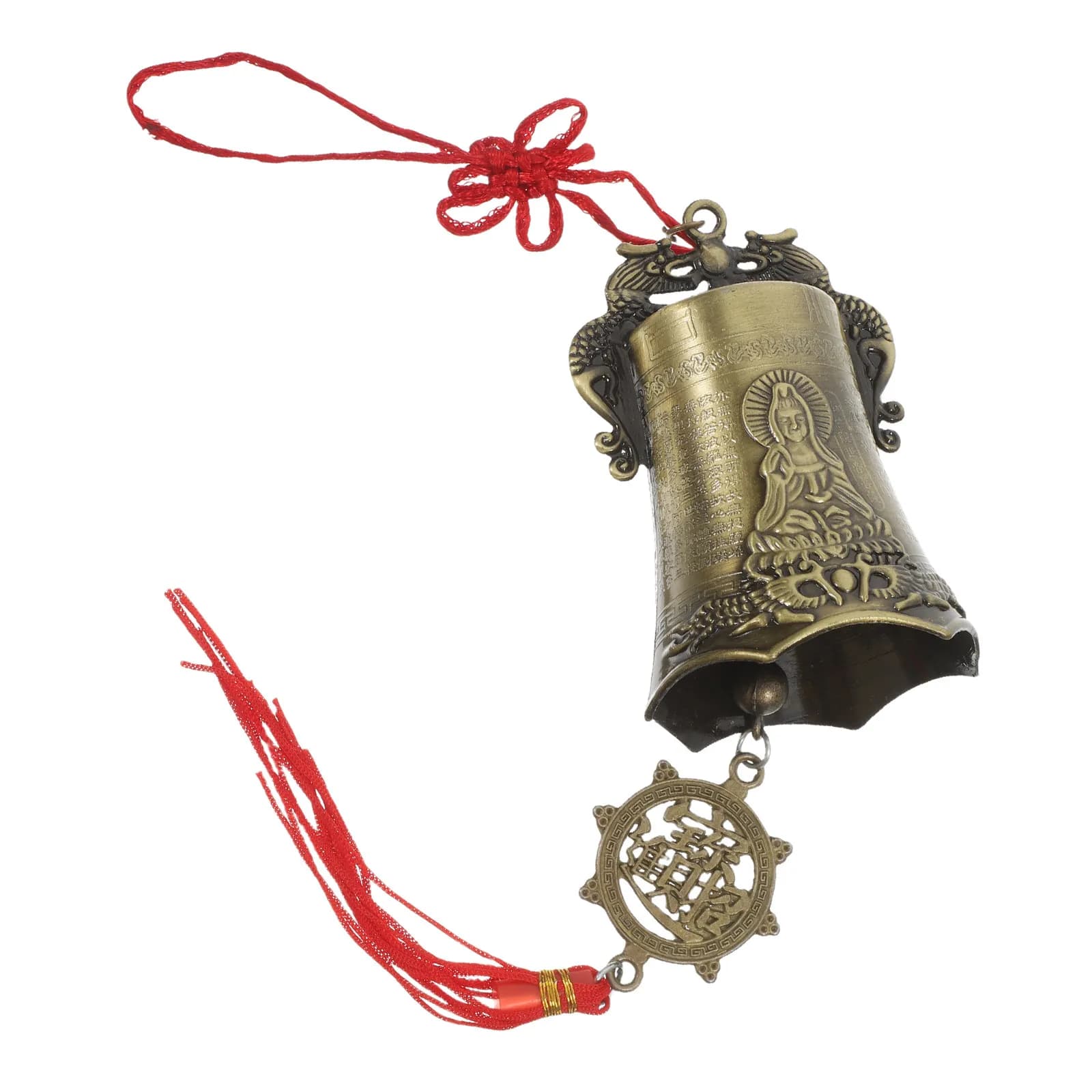 Exquisite Lucky Wind Bell Metal Feng Shui Hanging Chime for Peace Harmony Prosperity Garden Balcony Courtyard Eave
