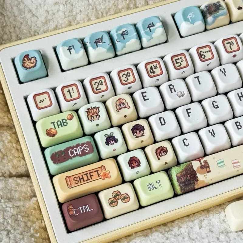 137 tasti Pixel Style Keycap Set PBT Personalizzato Stardew Valley Tastiera Cap EOA/Cherry Profilo Tastiera meccanica da gioco
