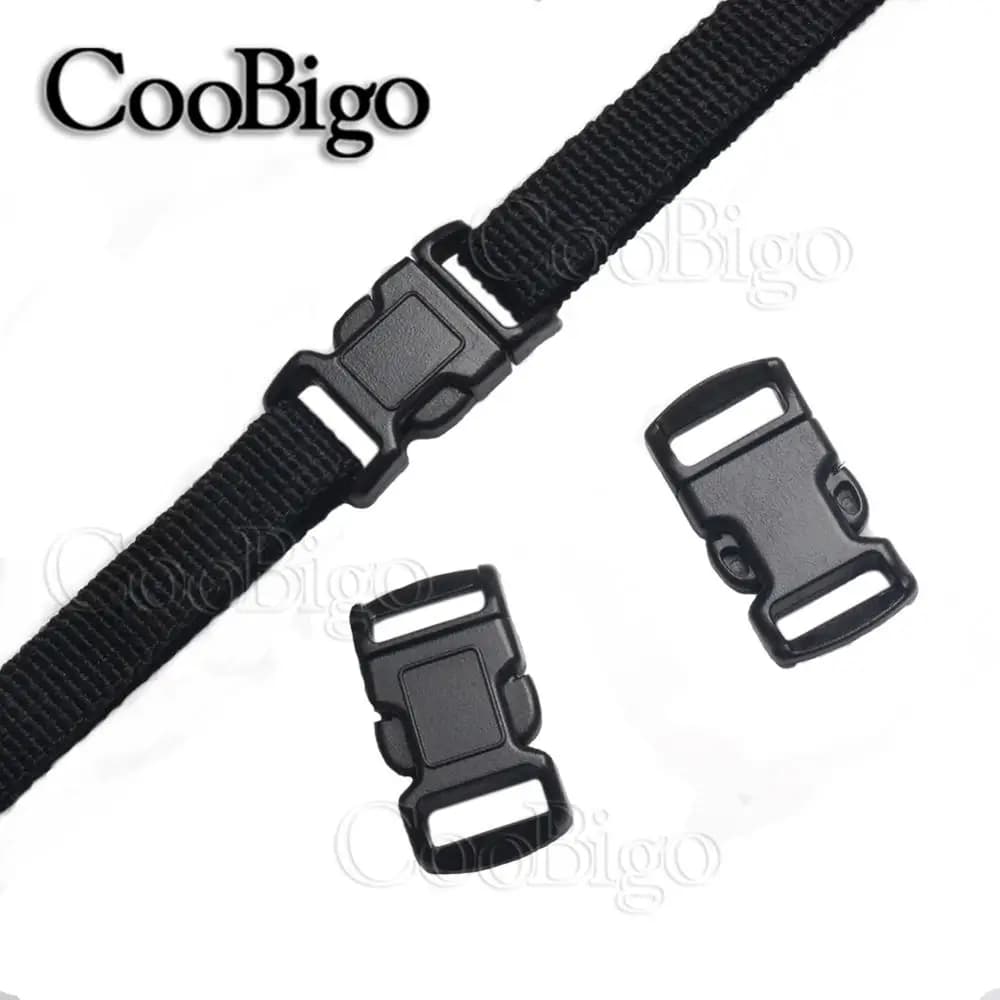 10pcs 11mm fibbia a sgancio laterale in plastica clip per bracciale Paracord curvo per accessori per fettuccia per borsa zaino con cinturino per collare di cane
