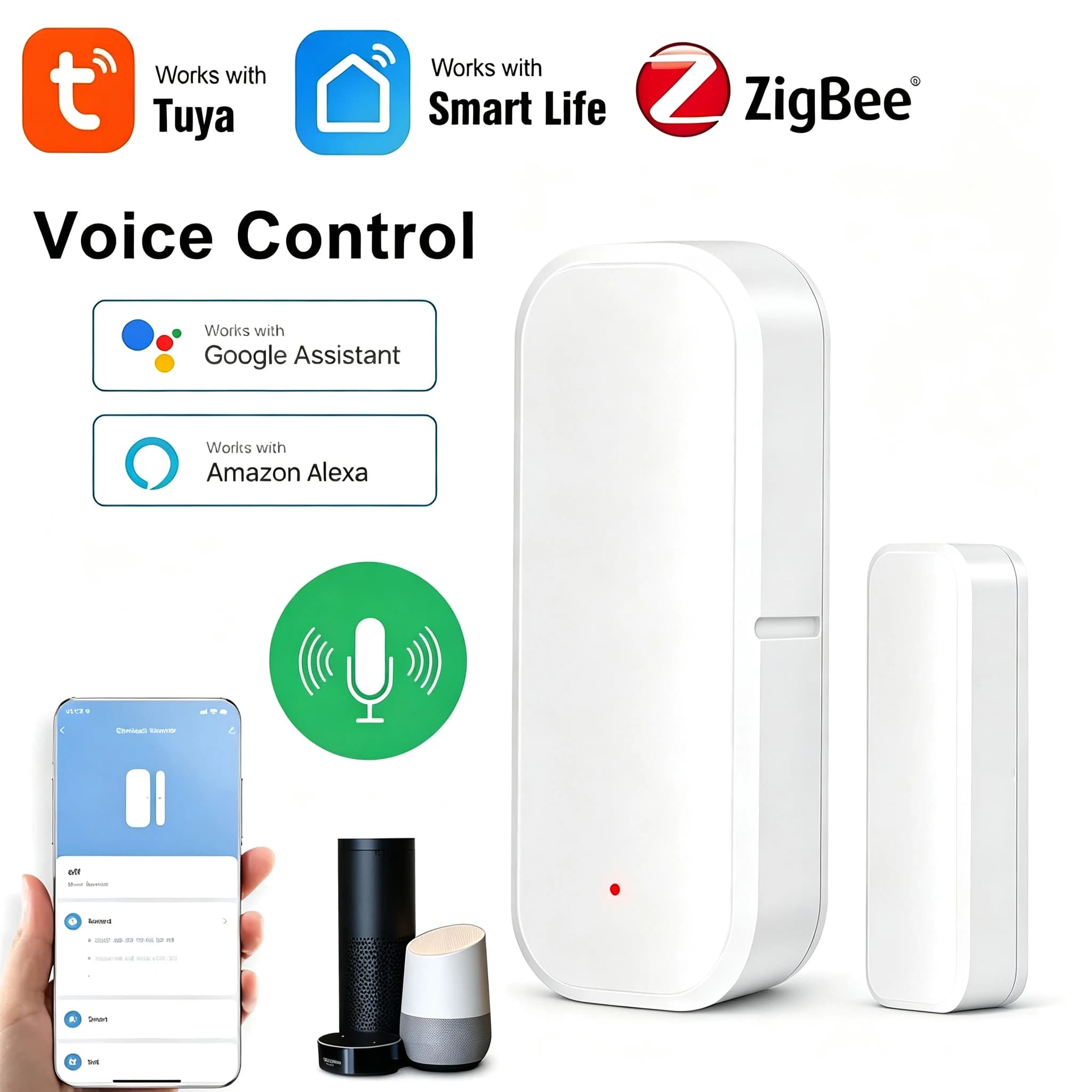 work with tuya smart life app Door magnetic Zigbee intelligent wireless door and window sensor intelligent linkage scene sensor
