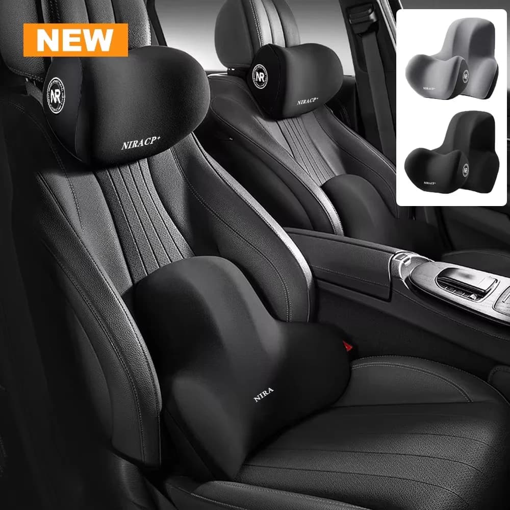 NUOVO Memory Foam Cuscino per il collo dell'auto Protettivo Supporto per la schiena lombare Cuscino per poggiatesta per auto traspirante Allevia lo stress Cuscino per seggiolino auto