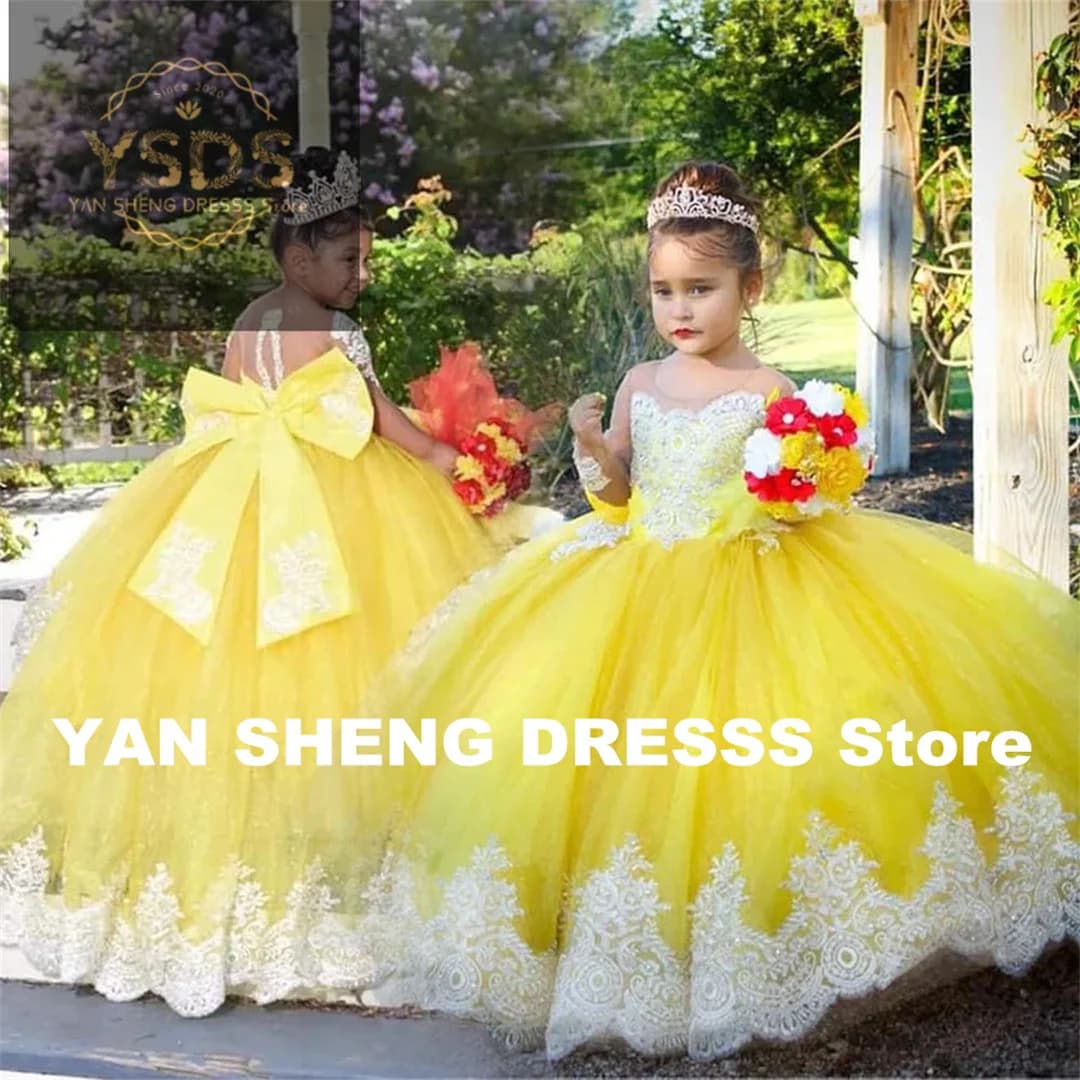 Abito da Principessa Vintage Personalizzato per Bambina, Vestito in Tulle con Maniche Gonfie, Rosa, per Matrimoni, Feste di Compleanno, Tutu