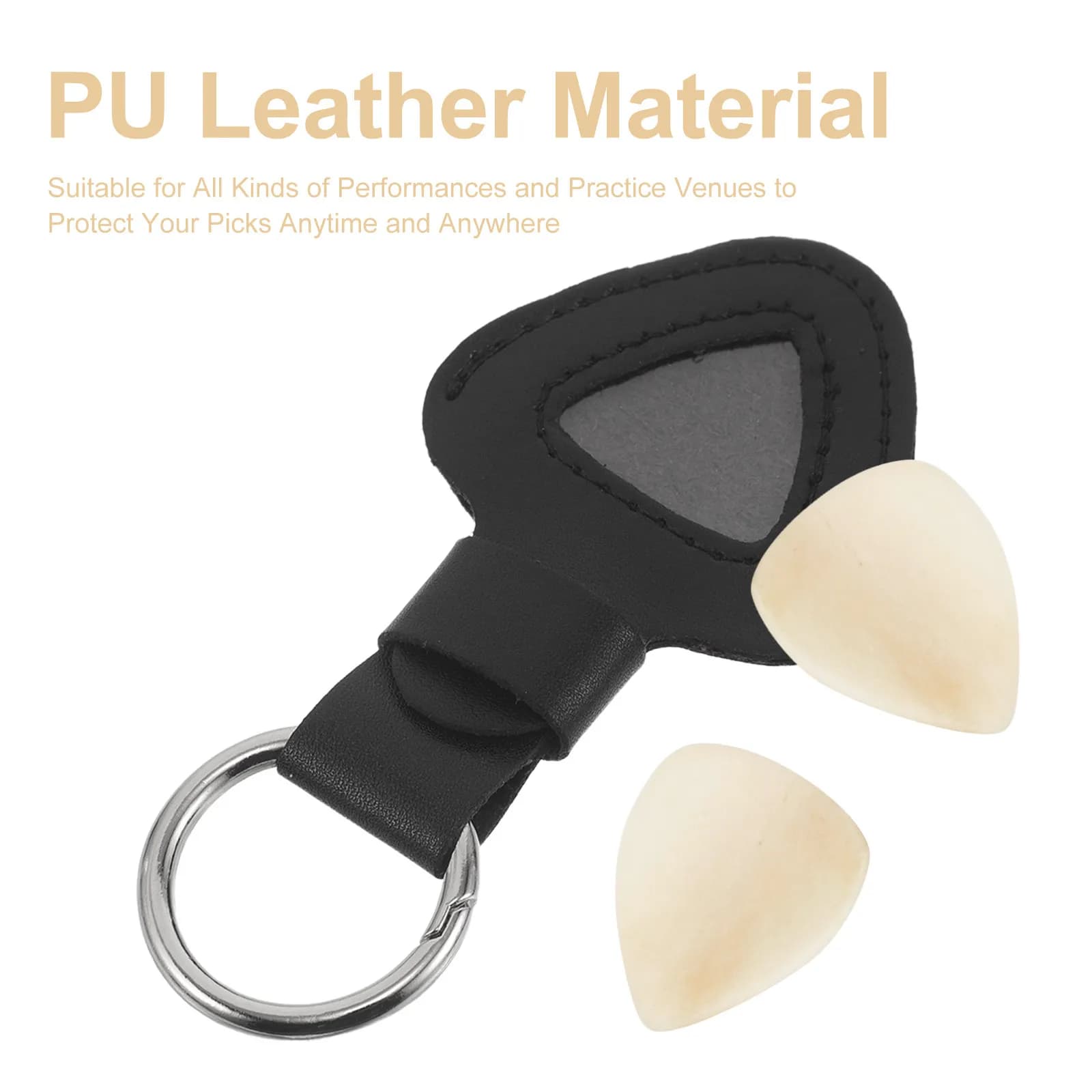 Portachiavi Organizzatore Portatile Nero in PU per Plettri da Chitarra, Custodia Protettiva Professionale per Chitarristi