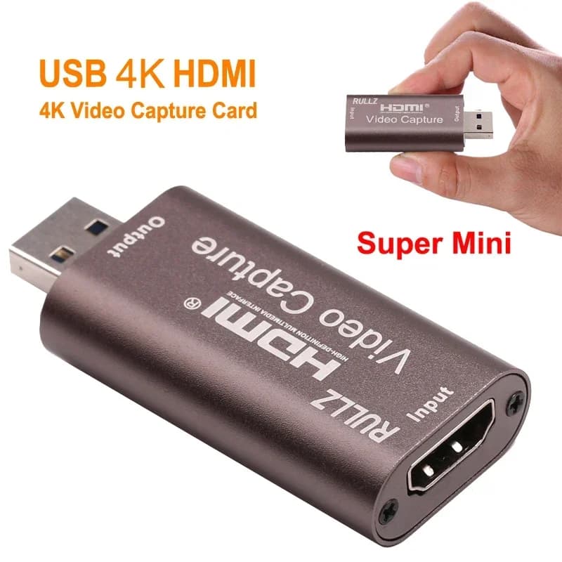 Rullz 4K scheda di acquisizione Audio Video da HDMI a USB 2.0 Mini scheda di acquisizione scheda di registrazione del gioco con interruttore della fotocamera in Streaming Live